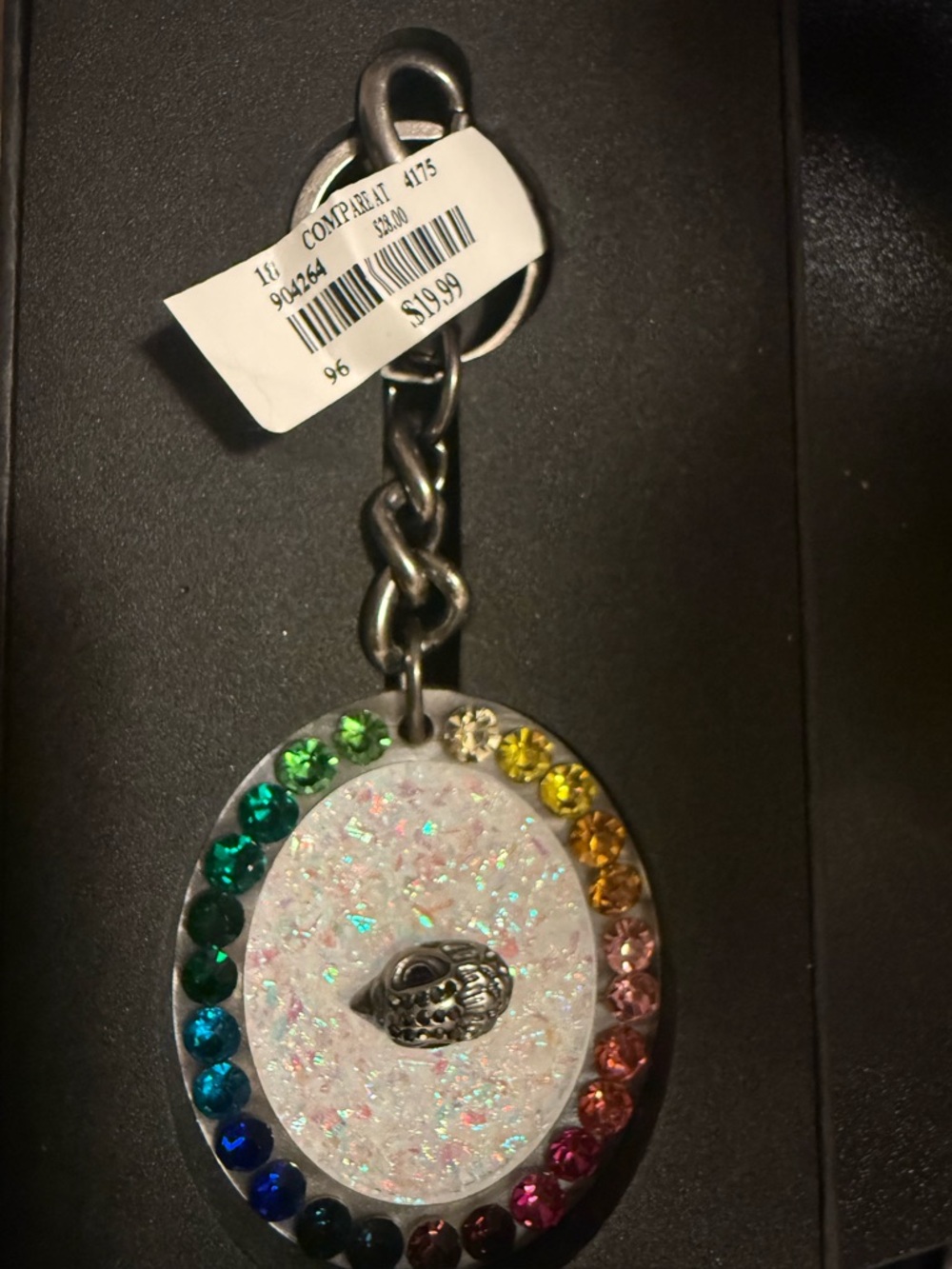 Kurt Geiger Multicolor Crystal-Embellished Oval Keyring